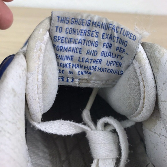Vintage Converse Weapon Magic Johnson Sz 9.5 Low Tops Blue White RARE